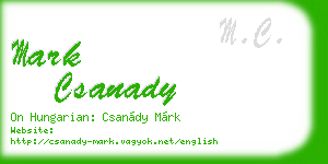 mark csanady business card